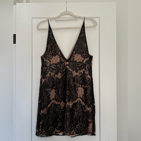 Sequin Lace Mini Dress - Free People - Picture 2 of 5